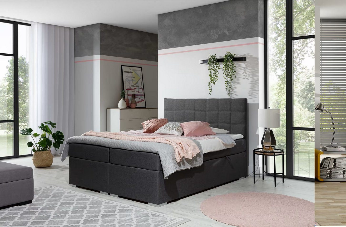 Doppelbett Mit Federkernmatratze Designer Bett Schlafzimmer Modern inside Designer Schlafzimmer