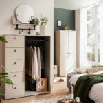 Garderobenschrank Mit Kleiderstange Beige Lorca-80 with Highboard Für Schlafzimmer Mit Kleiderstange