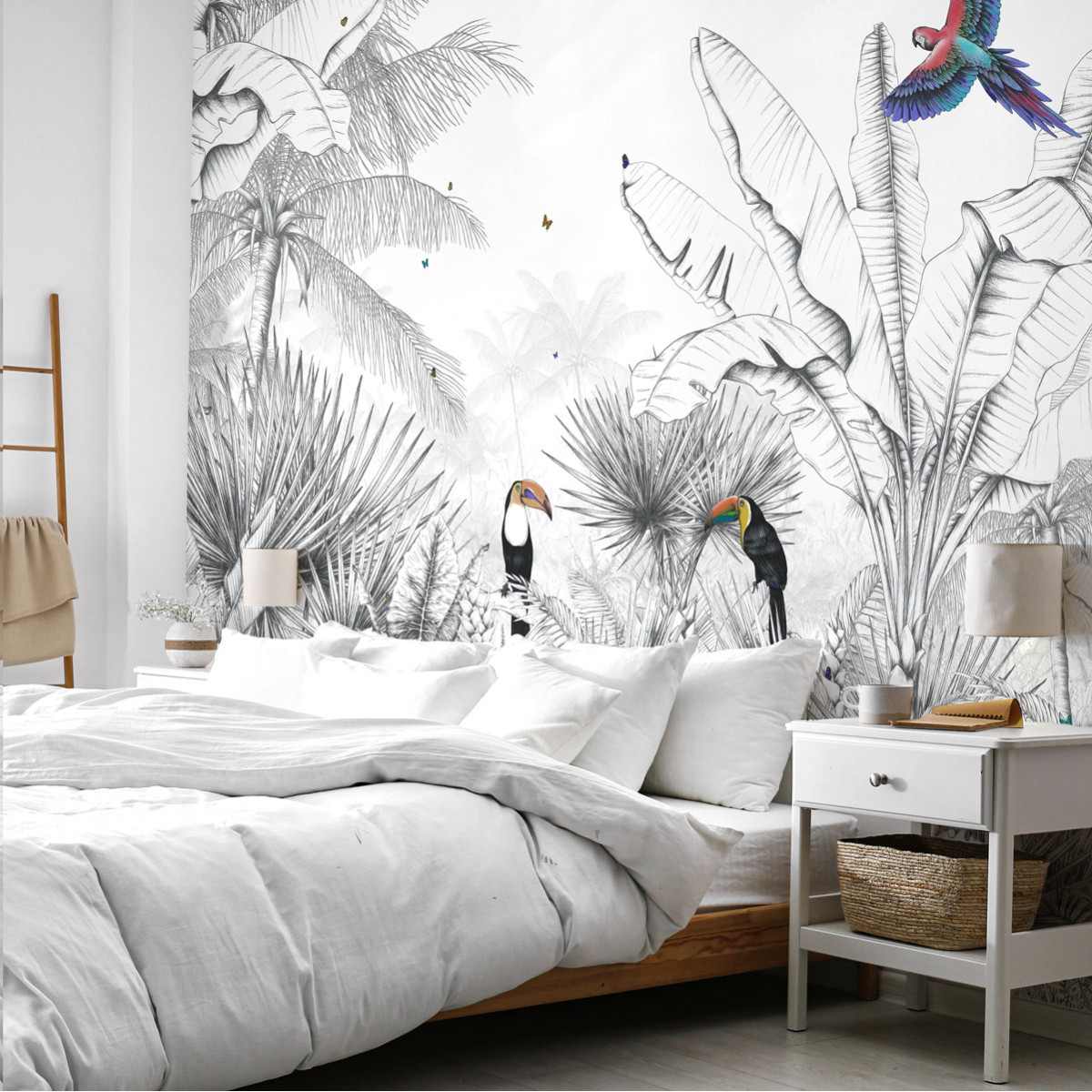 Panorama-Vliestapete Tropical Landscape - Kollektion Lulu Au throughout Landscape Möbel Schlafzimmer