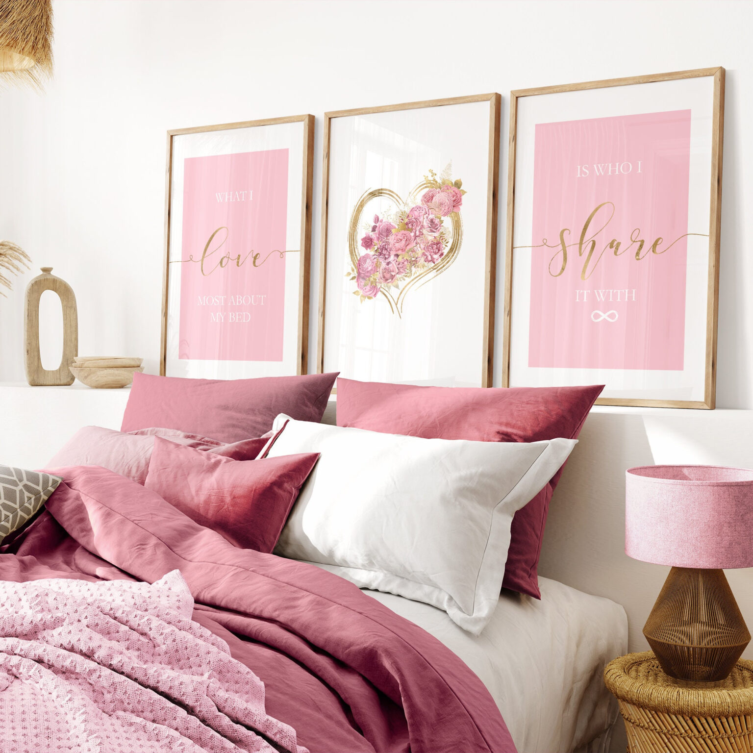 Rosa Und Gold Schlafzimmer Drucke, Rosa Wandkunst, Rosa Wand-Dekor throughout Schlafzimmer Rosegold