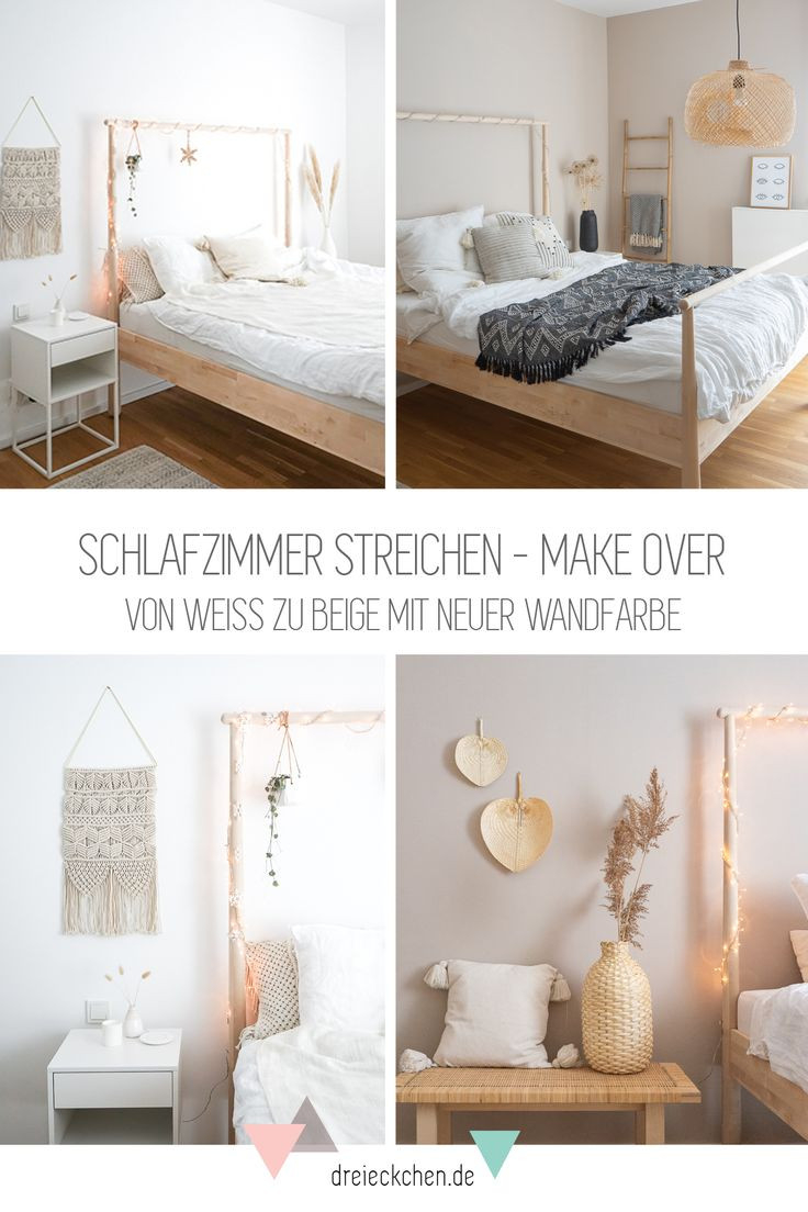 Schlafzimmer Streichen - Make Over in Beige Wandfarbe Schlafzimmer