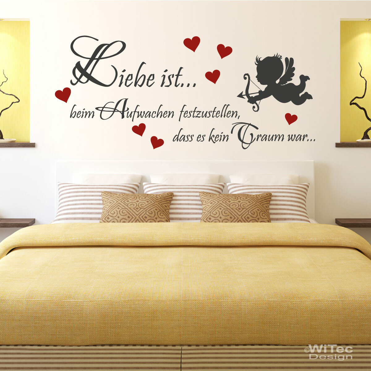 Wandaufkleber Liebe Ist Wandtattoo Engel Schlafzimmer within Schlafzimmer Tattoo Sprüche